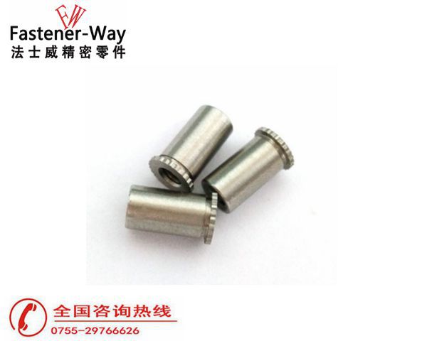 DSO-M3-7不锈钢滚花头花齿头压铆螺母柱1