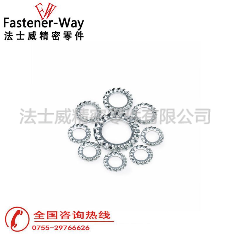 GB862.2外锯齿垫圈 碳钢锁紧垫片 GB862.2外锯齿垫圈 碳钢锁紧垫片