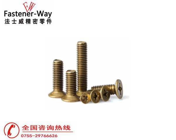 黄铜十字槽沉头机牙螺丝1 黄铜十字槽沉头机牙螺丝1