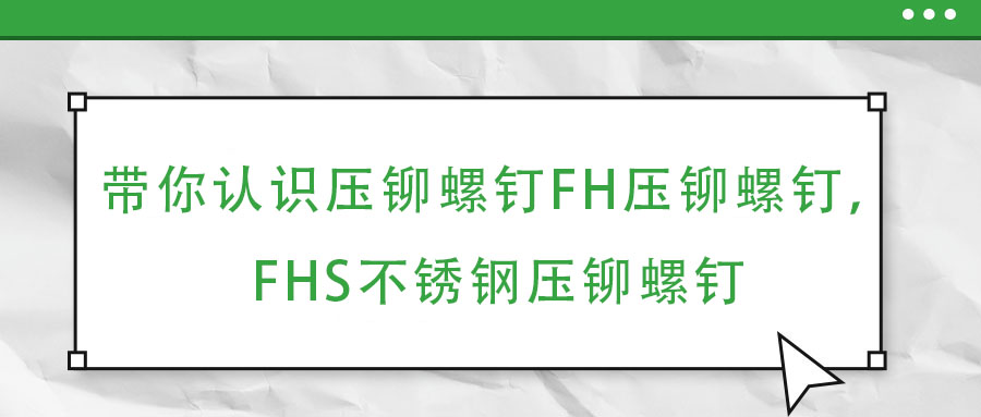 带你认识压铆螺钉FH压铆螺钉，FHS不锈钢压铆螺钉